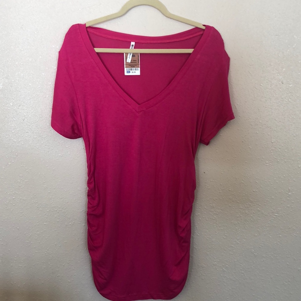 Hot pink short sleeve tunic